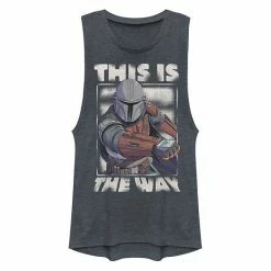 Licensed Character Juniors' Star Wars The Mandalorian This Is The Way Muscle Tank Denim Heather -Licensed Character Shop unnamed file 44592