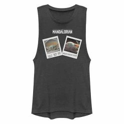 Licensed Character Juniors' Star Wars The Mandalorian The Child Photo Memories Muscle Tank Denim Heather -Licensed Character Shop unnamed file 44595