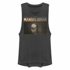Licensed Character Juniors' Star Wars The Mandalorian The Child Aka Baby Yoda The First Meeting Muscle Tank Charcoal -Licensed Character Shop unnamed file 44603