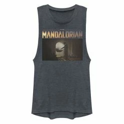 Licensed Character Juniors' Star Wars The Mandalorian The Child Aka Baby Yoda The First Meeting Muscle Tank Charcoal -Licensed Character Shop unnamed file 44604
