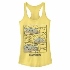 Licensed Character Juniors' Star Wars The Mandalorian The Child Aka Baby Yoda "Protect Attack Snack" Tank Banana
