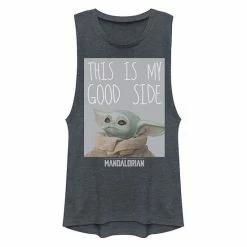Licensed Character Juniors' Star Wars The Mandalorian The Child Aka Baby Yoda "Good Side" Muscle Tank Pine Heather 6 Licensed Character Juniors' Star Wars The Mandalorian The Child Aka Baby Yoda "Good Side" Muscle Tank Pine Heather -Licensed Character Shop unnamed file 44624