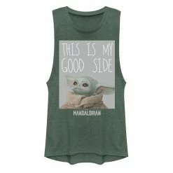 Licensed Character Juniors' Star Wars The Mandalorian The Child Aka Baby Yoda "Good Side" Muscle Tank Pine Heather 7 Licensed Character Juniors' Star Wars The Mandalorian The Child Aka Baby Yoda "Good Side" Muscle Tank Pine Heather -Licensed Character Shop unnamed file 44625