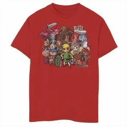 Licensed Character Boys 8-20 Nintendo Zelda The Windwaker Group Shot Graphic Tee Red