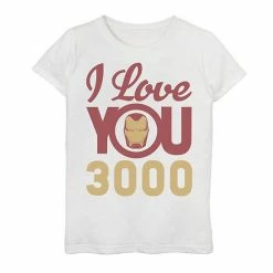 Licensed Character Girls 7-16 Marvel Avengers Endgame Iron Man "I Love You 3000" Helmet Logo Tee Navy -Licensed Character Shop unnamed file 44657