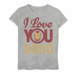 Licensed Character Girls 7-16 Marvel Avengers Endgame Iron Man "I Love You 3000" Helmet Logo Tee Navy -Licensed Character Shop unnamed file 44658