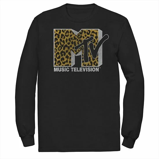 Licensed Character Men's MTV Logo Cheetah Print Tee 3 Licensed Character Men's MTV Logo Cheetah Print Tee