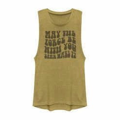 Licensed Character Juniors' Star Wars Vintage Word Stack Muscle Gold Heather