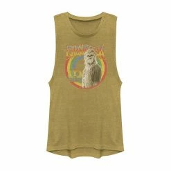 Licensed Character Juniors' Star Wars Chewbacca The Wookie Retro Portrait Muscle Tank Pine Heather