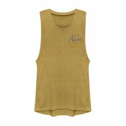 Licensed Character Junior's Disney Aladdin Chest Logo Muscle Tank Charcoal