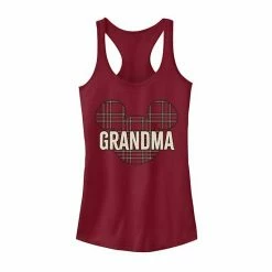 Licensed Character Disney's Mickey And Friends Christmas Plaid Grandma Tank Top