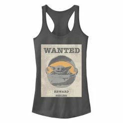 Licensed Character Juniors' Star Wars The Mandalorian The Child Aka Baby Yoda Wanted Poster Tank Black -Licensed Character Shop unnamed file 44914