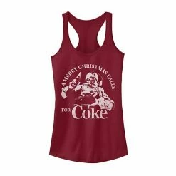 Licensed Character Juniors' Coca-Cola A Merry Christmas Calls For A Coke Graphic Tank Scarlet