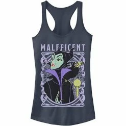 Licensed Character Disney Sleeping Beauty Juniors' Maleficent Retro Graphic Tank Black