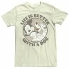 Licensed Character Men's Disney Mickey And Friends Life Is Better With A Dog Tee Natural