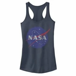 Licensed Character Juniors' NASA Classic Blue Logo Distressed Racerback Tank Top Indigo -Licensed Character Shop unnamed file 45029
