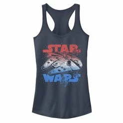 Licensed Character Juniors' Star Wars Millenium Falcon Red, White & Blue Tank Top Scarlet