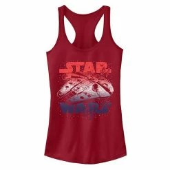 Licensed Character Juniors' Star Wars Millenium Falcon Red, White & Blue Tank Top Scarlet -Licensed Character Shop unnamed file 45038
