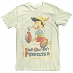 Licensed Character Men's Disney Pinocchio Vintage Portrait Tee Natural