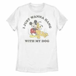 Licensed Character Disney's Mickey Mouse & Pluto Juniors' "I Just Wanna Hang With My Dog" Graphic Tee