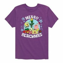 Licensed Character Boys 8-20 SpongeBob Merry Beachmas Tee Purple -Licensed Character Shop unnamed file 45071