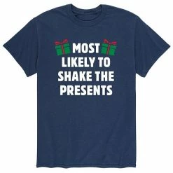 Licensed Character Men's Most Likely To Shake Presents Tee Navy -Licensed Character Shop unnamed file 4516