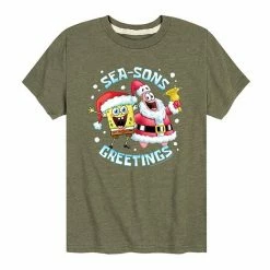 Licensed Character Boys 8-20 SpongeBob Seasons Greetings Tee Green -Licensed Character Shop unnamed file 45164