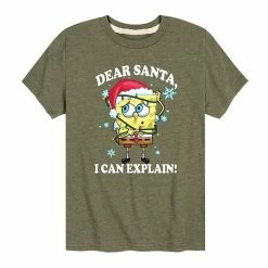Licensed Character Boys 8-20 SpongeBob Dear Santa Tee Gray -Licensed Character Shop unnamed file 45168