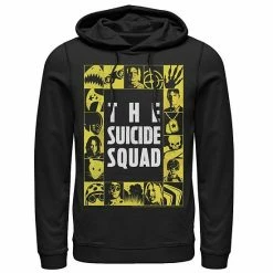 Licensed Character Men's The Suicide Squad Yellow Squares Logo Hoodie