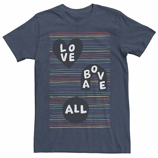 Licensed Character Men's Loveaboveall Text Tee 3 Licensed Character Men's Loveaboveall Text Tee