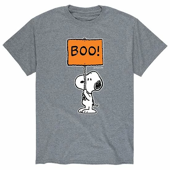 Licensed Character Men's Peanuts Snoopy Boo Sign Tee Black 4 Licensed Character Men's Peanuts Snoopy Boo Sign Tee Black - Image 2