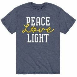 Licensed Character Men's Hanukkah "Peace Love Light" Tee Grey -Licensed Character Shop unnamed file 4552