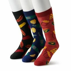 Licensed Character Men's Food Father's Day Giftbox 3-Pack Crew Socks
