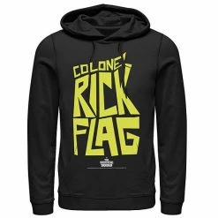 Licensed Character Men's The Suicide Sqaud Colonel Rick Flag Yellow Text Hoodie