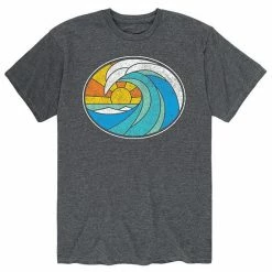 Licensed Character Men's Wave Stained Glass Tee Heather Charcoal -Licensed Character Shop unnamed file 45994