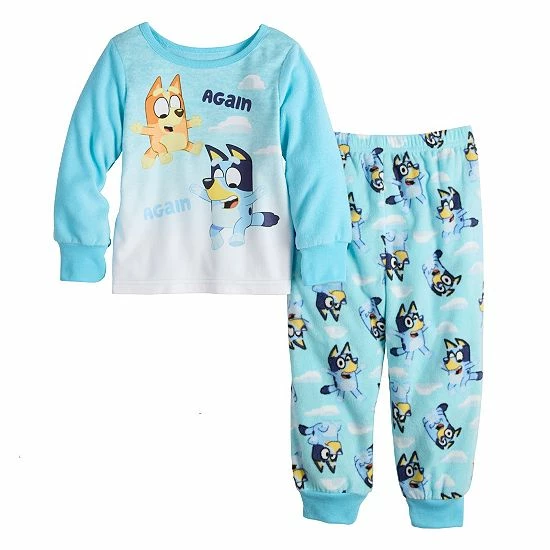 Licensed Character Toddler Girl Bluey "Jumping Bluey" Pajama Set 3 Licensed Character Toddler Girl Bluey "Jumping Bluey" Pajama Set
