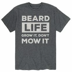 Licensed Character Men's Beard Life Grow Mow Tee Grey