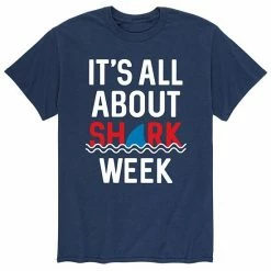Licensed Character Men's It's All About Shark Fin Week Tee Blue -Licensed Character Shop unnamed file 46022