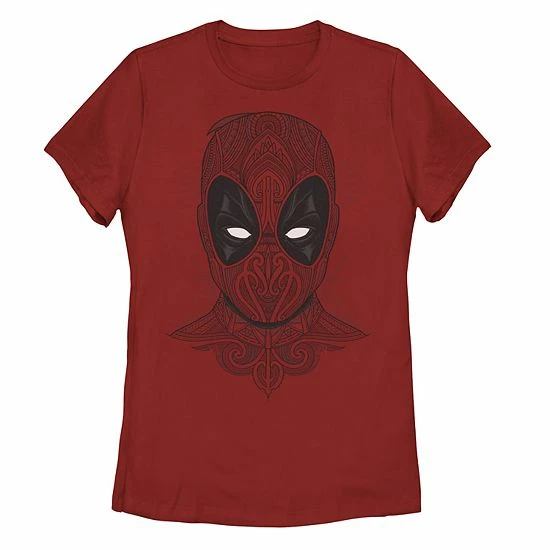 Licensed Character Juniors' Marvel Deadpool Line Art Mask Tee 3 Licensed Character Juniors' Marvel Deadpool Line Art Mask Tee