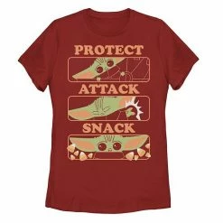 Licensed Character Juniors' Star Wars Halloween The Child Protect Attack Snack Panels Tee