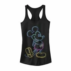 Licensed Character Juniors' Disney Mickey Neon Outline Tank Black Heather