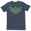 Licensed Character Men's Nintendo Legend Of Zelda Triforce Green Fade Tee Navy Heather