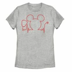 Licensed Character Disney's Nurse's Day Mickey Mouse Ears Stethoscope Heartline Graphic Tee