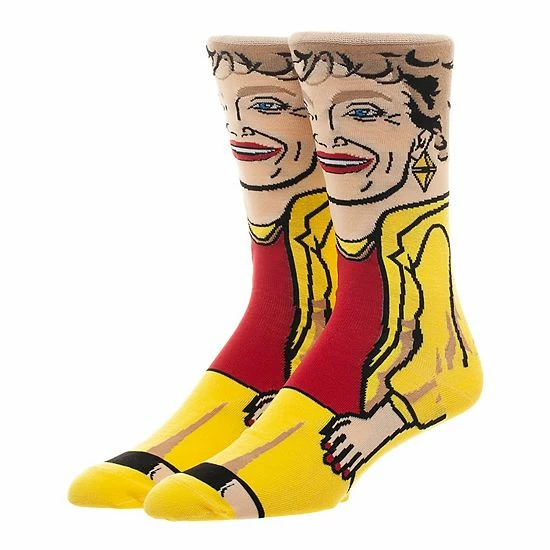 Licensed Character Men's Golden Girls Blanche Crew Socks 3 Licensed Character Men's Golden Girls Blanche Crew Socks