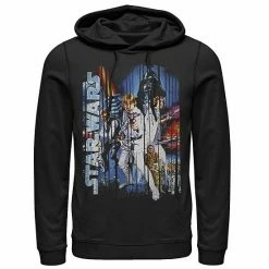 Licensed Character Men's Star Wars Classic Group Shot Striped Poster Hoodie Navy -Licensed Character Shop unnamed file 4781