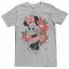 Licensed Character Men's Disney Minnie Mouse Holiday Floral Christmas Portrait Tee -Licensed Character Shop unnamed file 4876