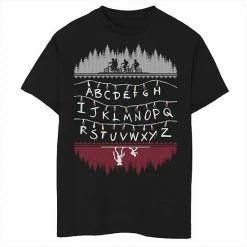 Licensed Character Boys 8-20 Netflix Stranger Things Alphabet Lights Graphic Tee