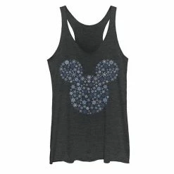 Licensed Character Juniors' Disney's Mickey Mouse Snowflake Fill Tank Top Black Heather -Licensed Character Shop unnamed file 4942