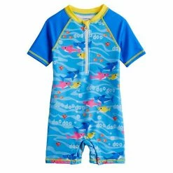 Licensed Character Baby Boy Baby Shark Short Sleeve Wetsuit