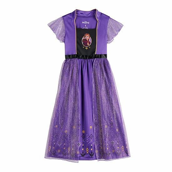 Licensed Character Disney's Frozen 2 Anna Girls 4-8 Fantasy Gown Nightgown 3 Licensed Character Disney's Frozen 2 Anna Girls 4-8 Fantasy Gown Nightgown